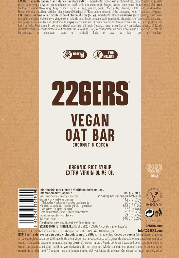 Barra aveia – oat – snack – sem açúcar, gluten e vegano 5/6