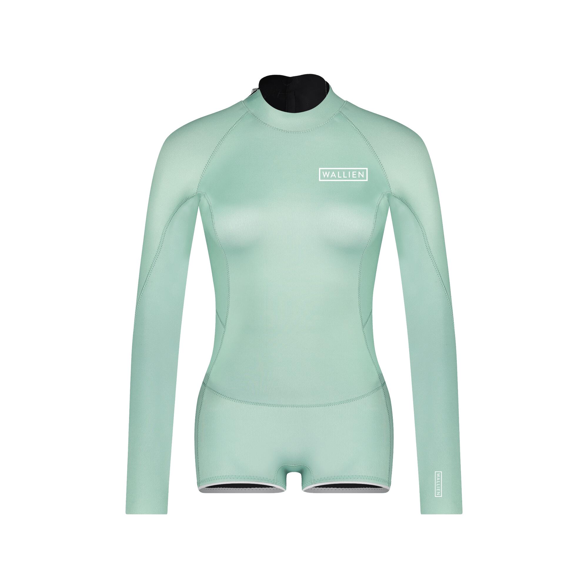 WALLIEN Premium 2 mm shorty dames wetsuit voor Surfen Kiten Zwemmen - Aquamarine