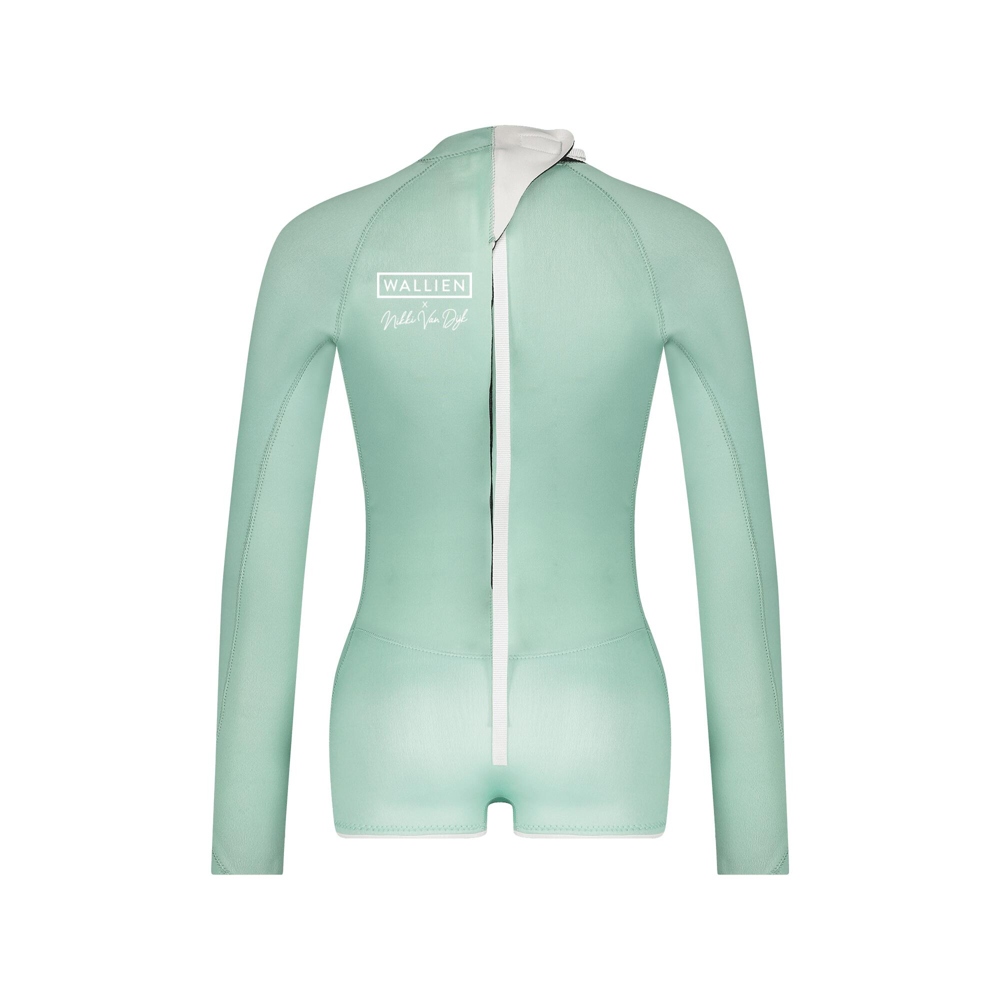 Premium 2mm shorty women's wetsuit for Surfing Kiting Swimming - Aquamarine 2/7