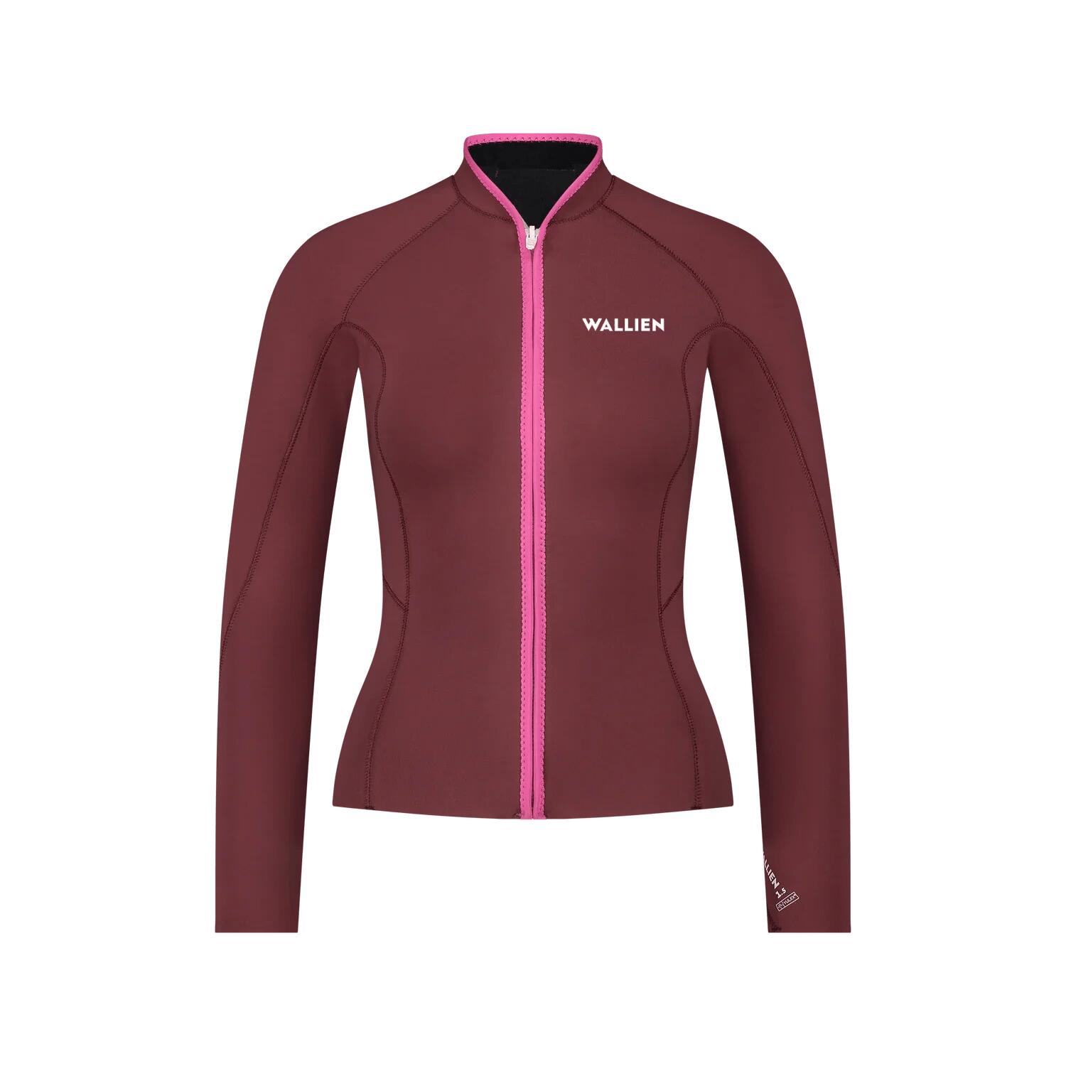 WALLIEN Women's Premium Wetsuit Jacket Top for Surfing Kiting Swimming in Yulex - Red