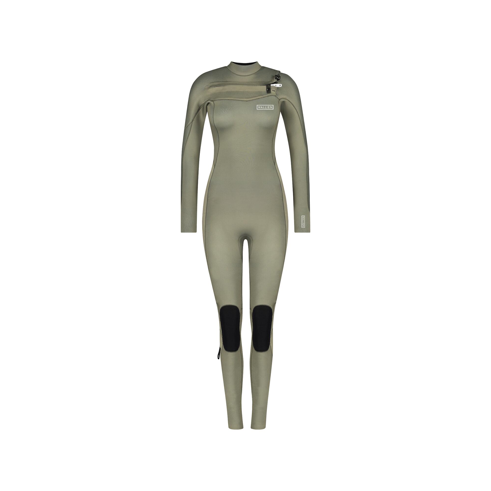 WALLIEN Premium 3/2 mm high performance wetsuit voor dames Surfen Kitesurfen - Beige