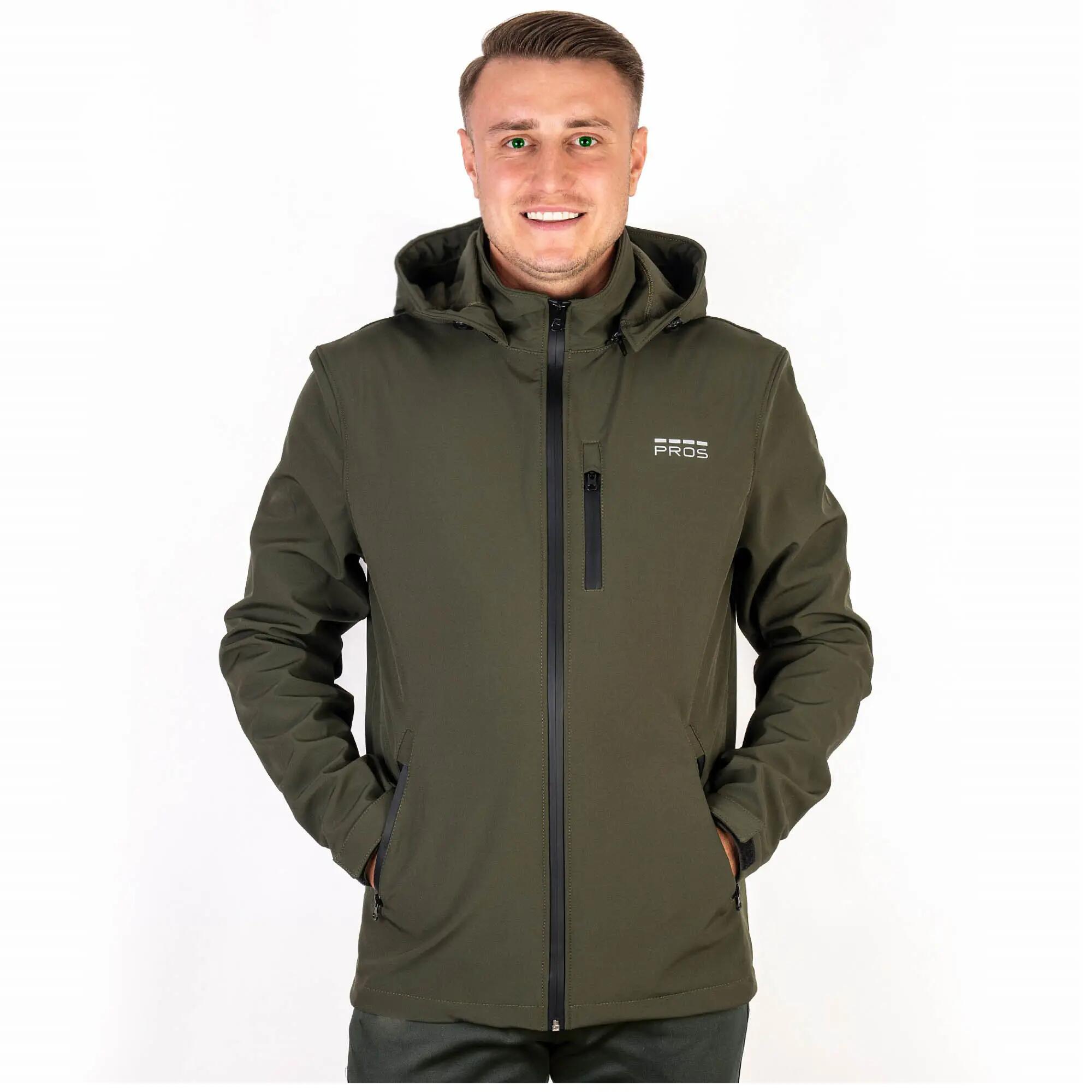 Kurtka Przeciwdeszczowe Wodoodporna Wędkarska Pros 729 Softshell Khaki 2/7