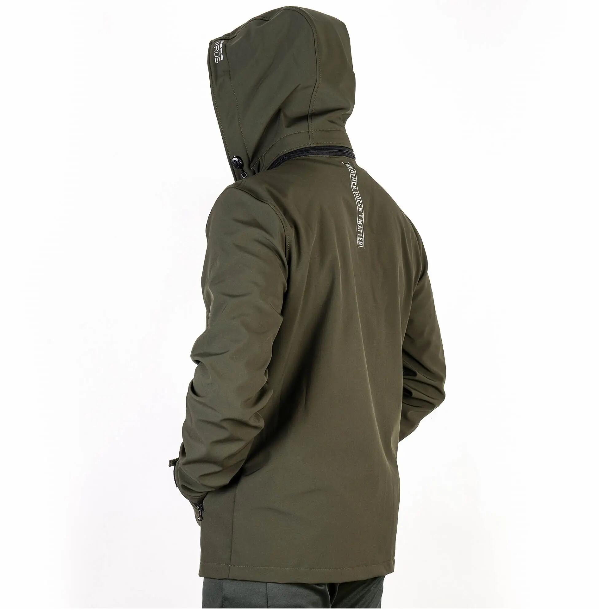 Kurtka Przeciwdeszczowe Wodoodporna Wędkarska Pros 729 Softshell Khaki 3/7