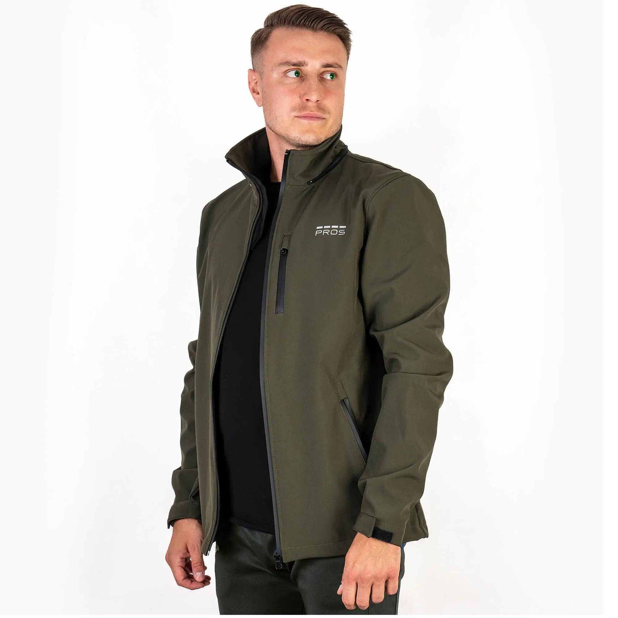 Kurtka Przeciwdeszczowe Wodoodporna Wędkarska Pros 729 Softshell Khaki 4/7
