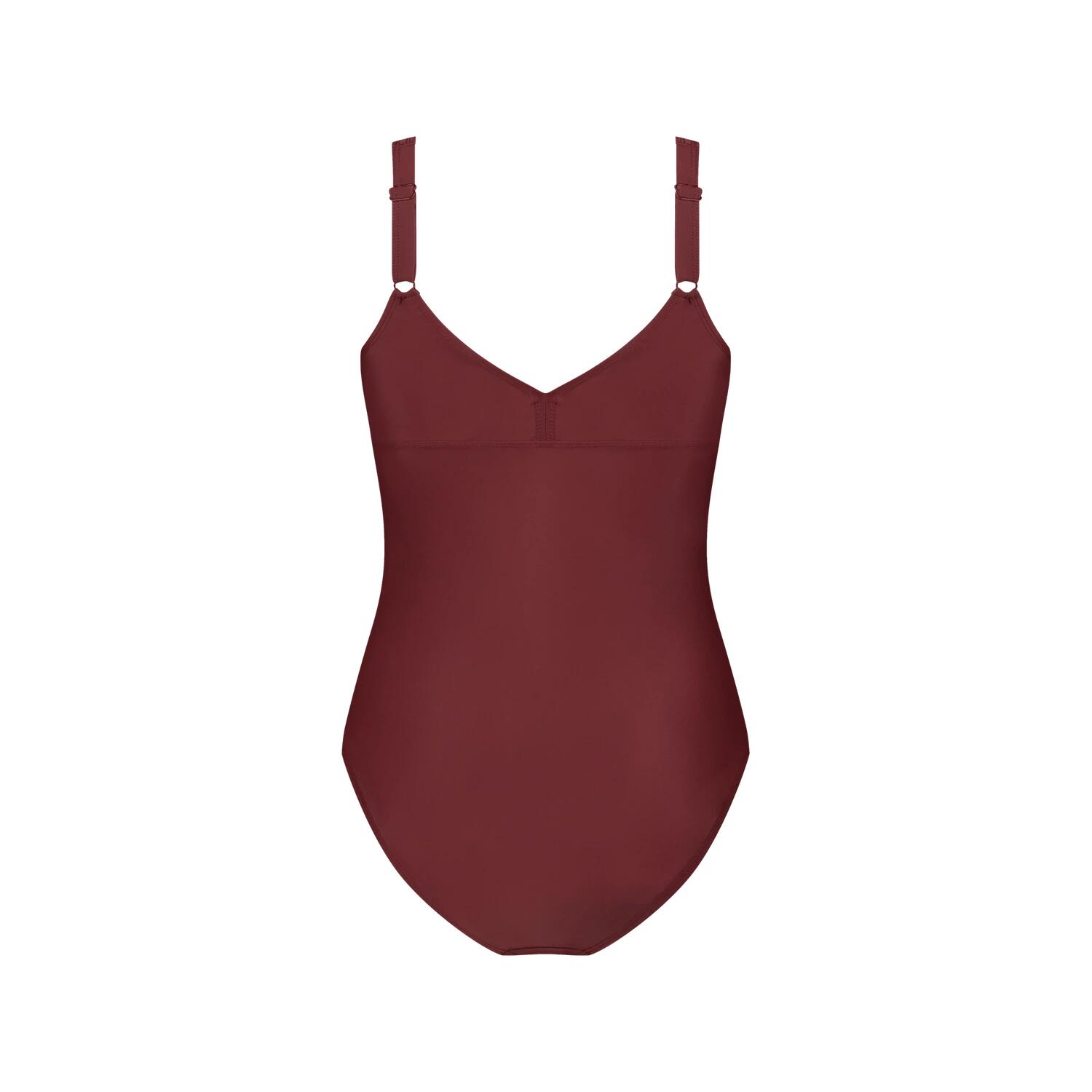 Women's premium swimsuit with integrated bra for swimming, surfing, kiting red 2/6