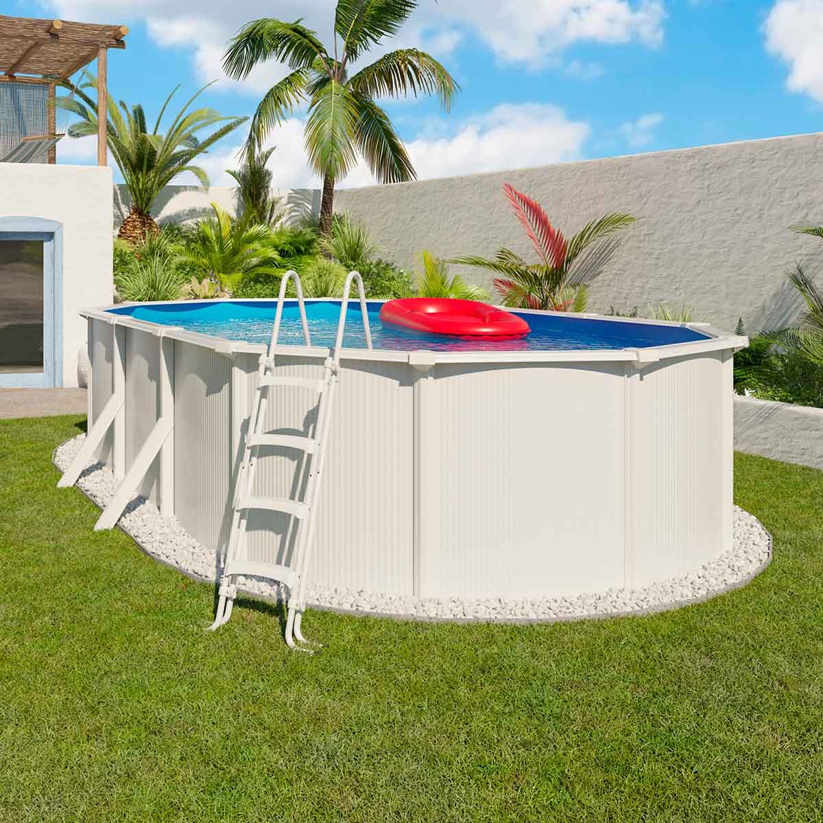 Piscine Hors Sol Acier Ovale 6 10 X 3 65 X 1 32 M Blanche SAPHIR Piscine Hors Sol Acier Ovale 6 10 X 3 65 X 1 32 M Blanche SAPHIR