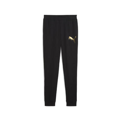 Ess metallic sweatpants voor dames puma black metallic gold