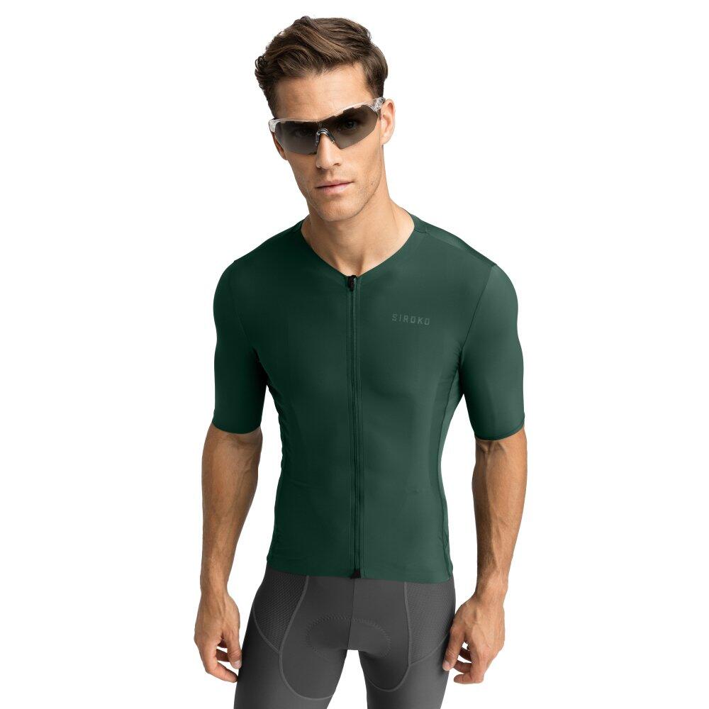 SIROKO Herren Radsport ultraleichtes radtrikot für SRX Dauphiné Armeegrün