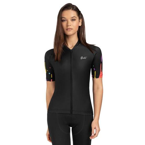 Maillot vélo manches courtes femme Cyclisme M2 Aquarelle Noir