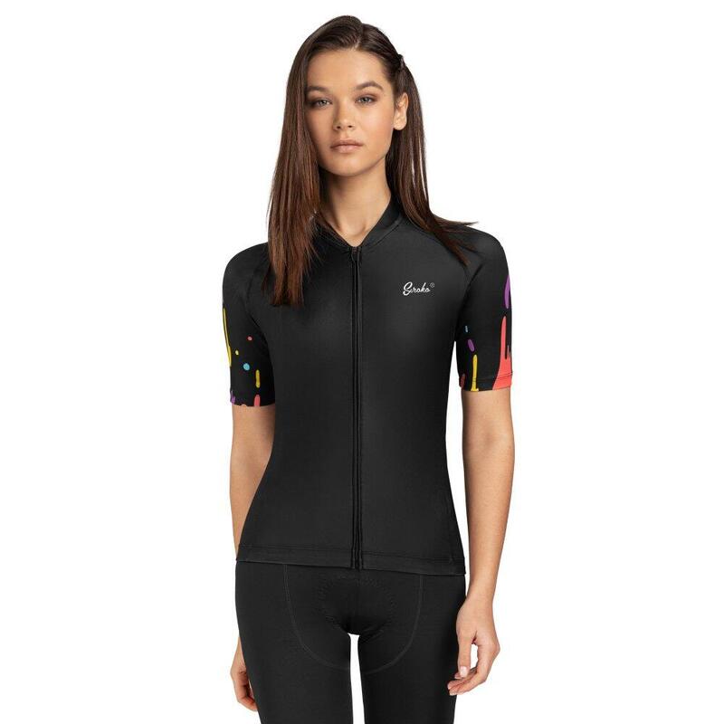 Santic Maillot de cyclisme à manches courtes pour femme - Avec fermeture éclair - Respirant - Pour l'été - Blanc - XL