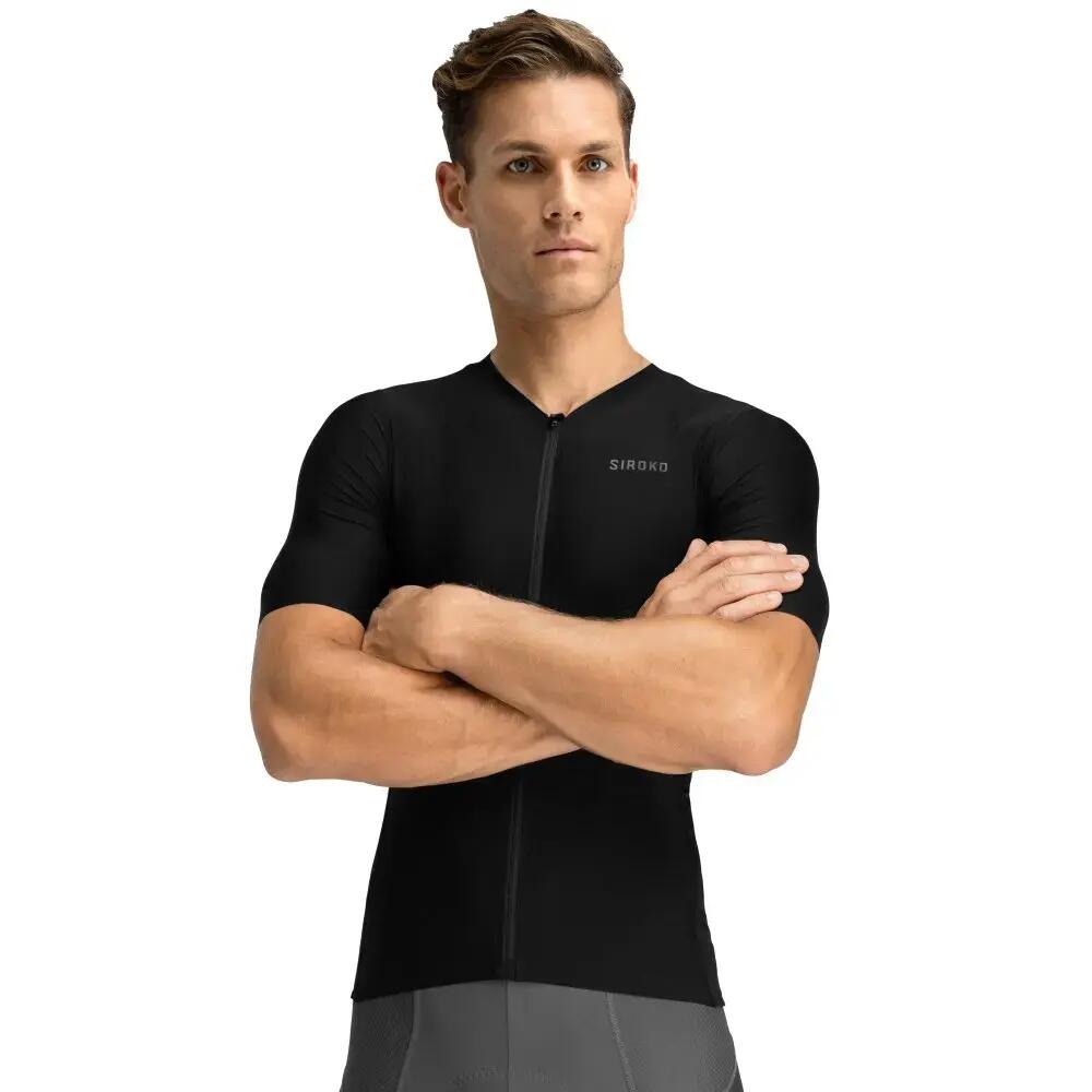 Men's SRX HighTech Cycling Jersey Black, Ultra-light Racefit UPF 50