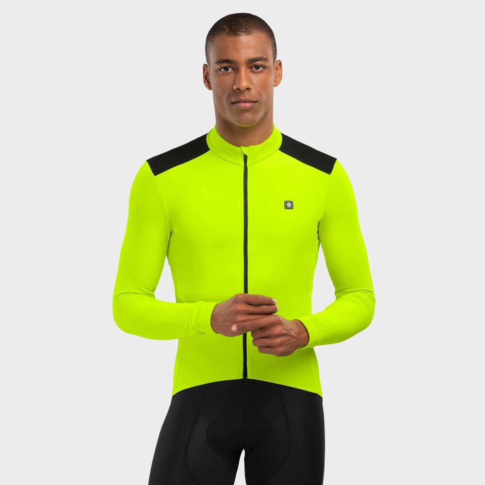 Maillot vélo thermique SRX M4 Atlantis Jaune Brillant manches longues 2/7