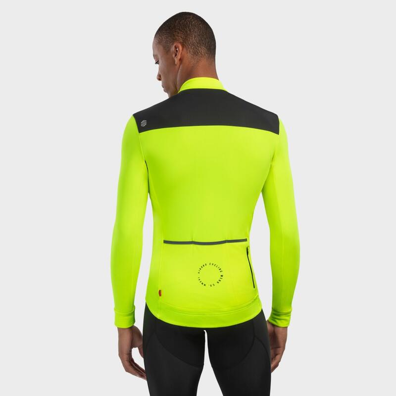 Teplý pánský cyklistický dres SRX M4 Atlantis Neonová žlutá