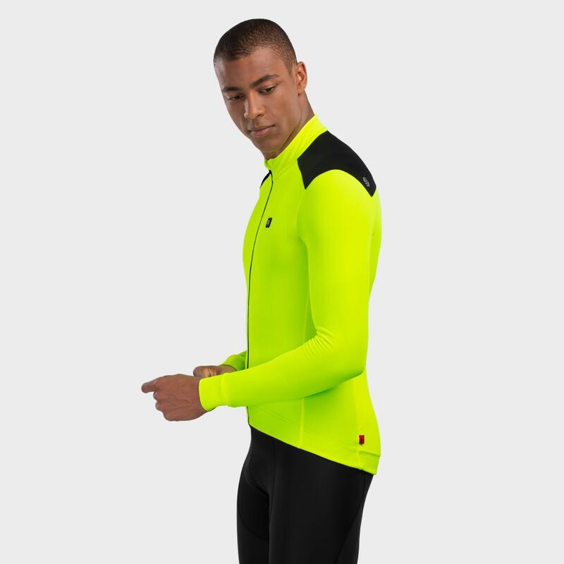Teplý pánský cyklistický dres SRX M4 Atlantis Neonová žlutá