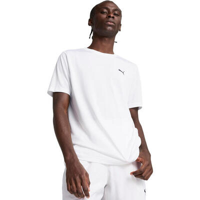 T-shirt puma ess small logo poly tee. wit. mannen