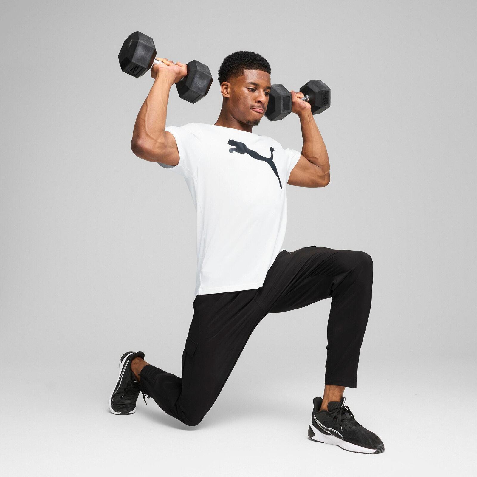 T-shirt Puma M Tad Essentials Solid Cat Tee, Blanc, Hommes 3/5