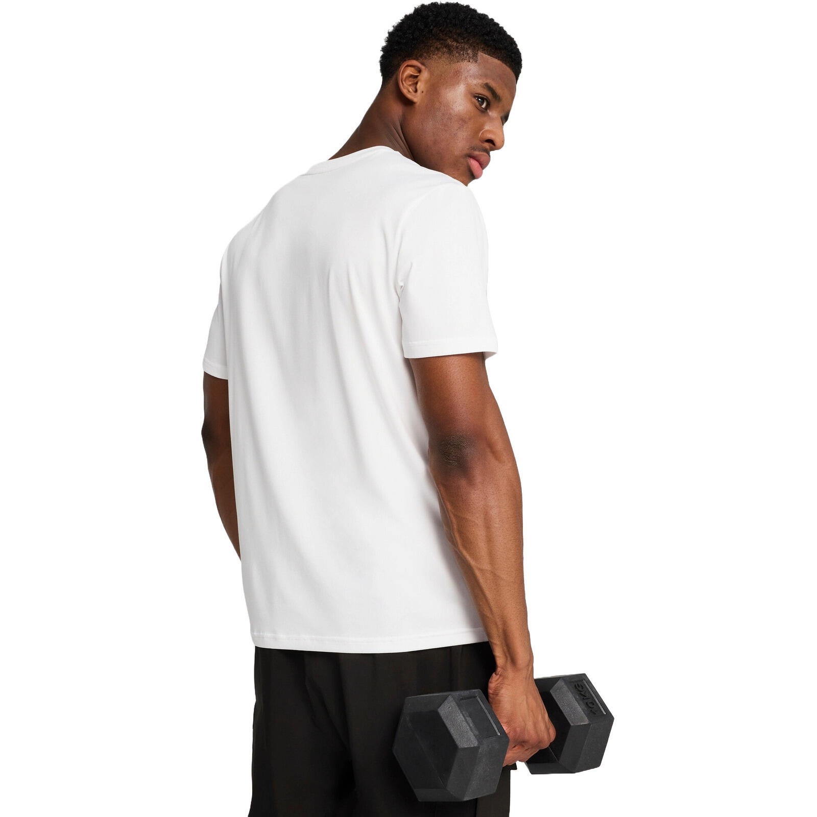 T-shirt Puma M Tad Essentials Solid Cat Tee, Blanc, Hommes 2/5