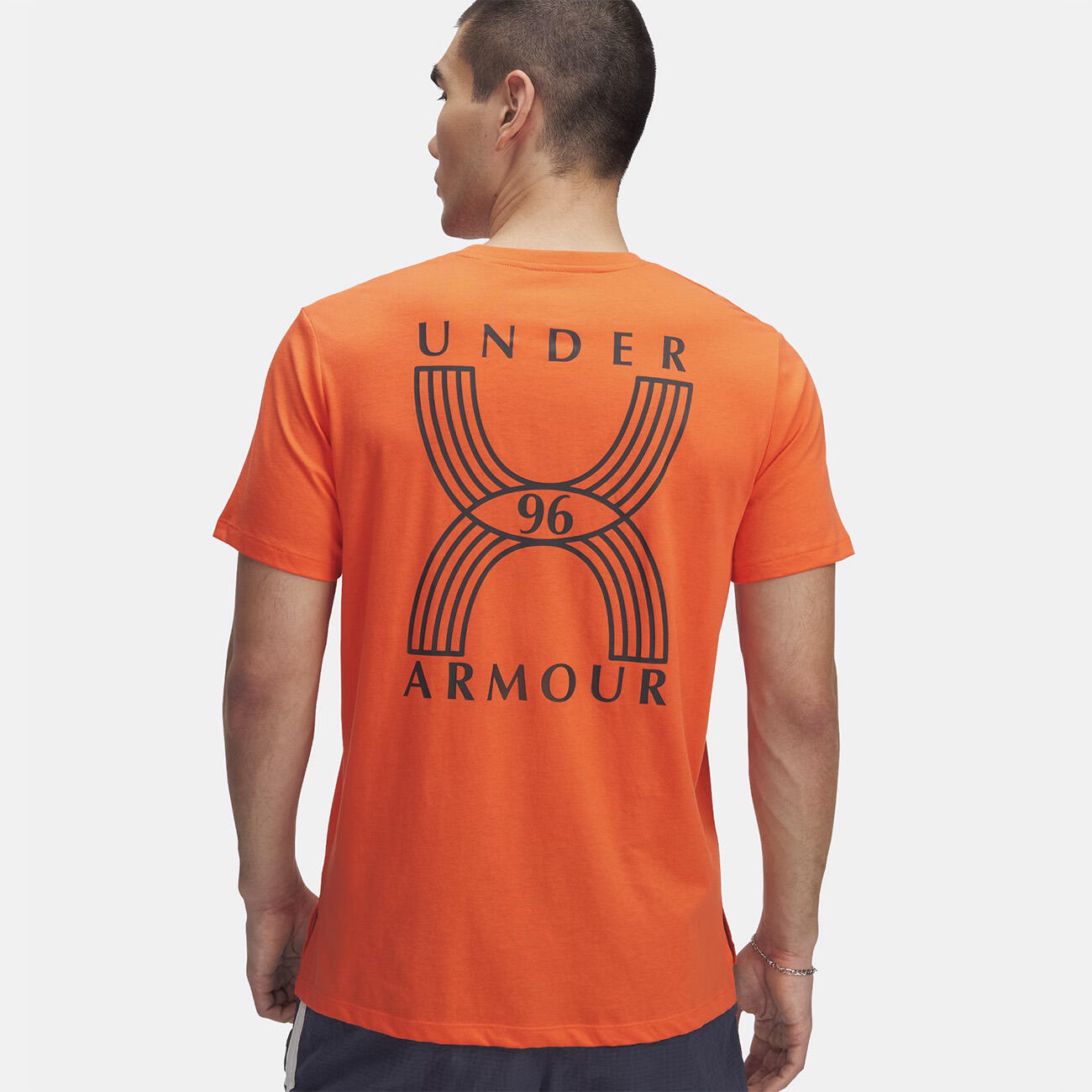 T-shirt UA Run 96 laranja de manga curta para homem 2/4