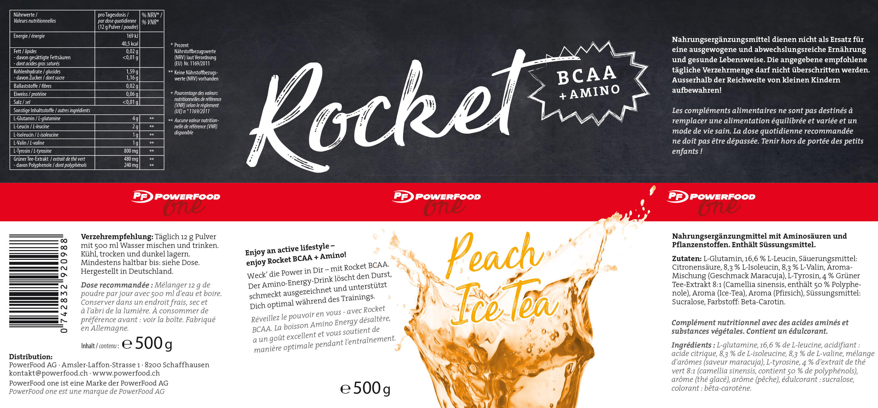 Rocket Bcaa 500g Powerfood One 3/3