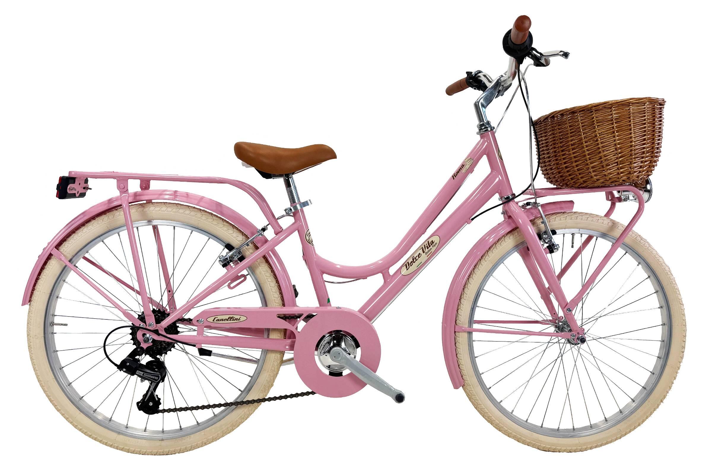 CANELLINI Bici da bambina Dolce Vita By Canellini ROMA 24" 6V con cesto - Rosa