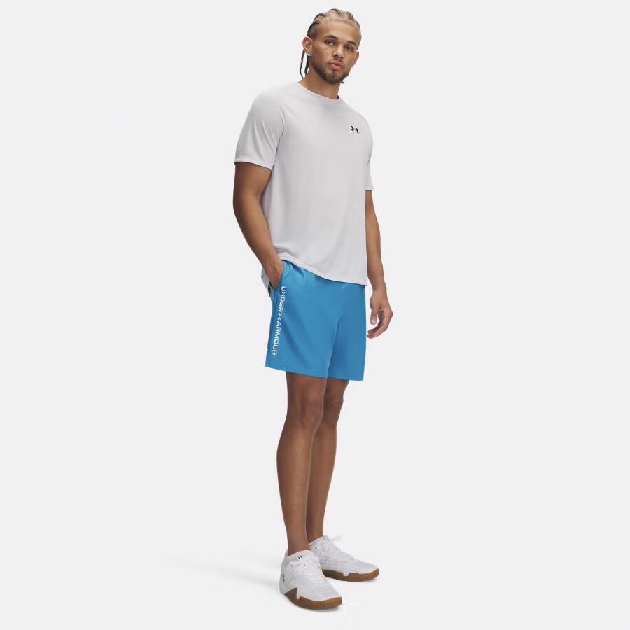 Short UA Tech™ Woven Wordmark Bleu éther pour homme 3/5