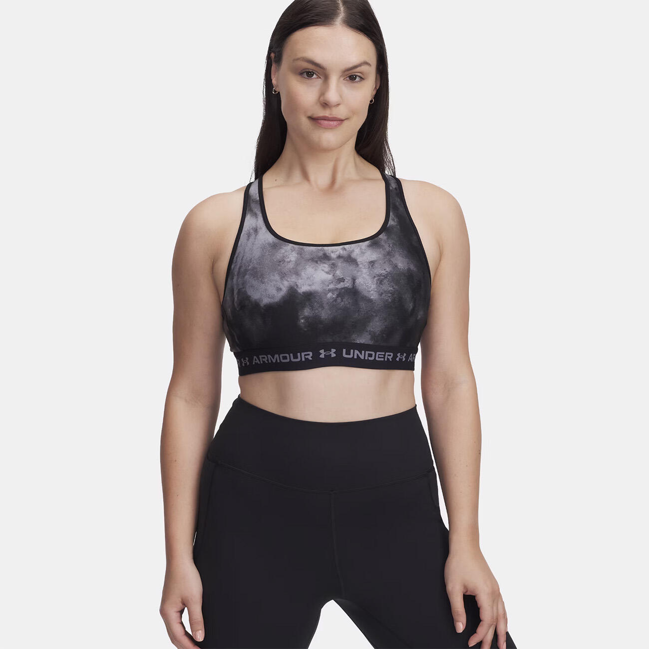 UNDER ARMOUR Under Armour® Sport-bh Mit Gekreuztem Rücken Mittlerer Halt Schwarz Und Grau