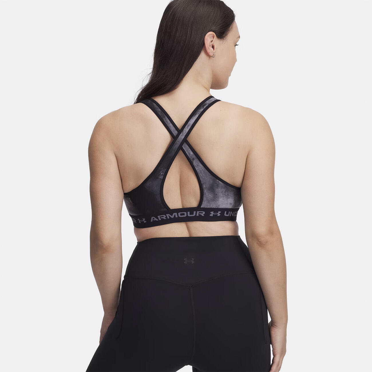 Brassière de sport Noir et gris Dos croisé maintien modéré Under Armour® femme 2/4