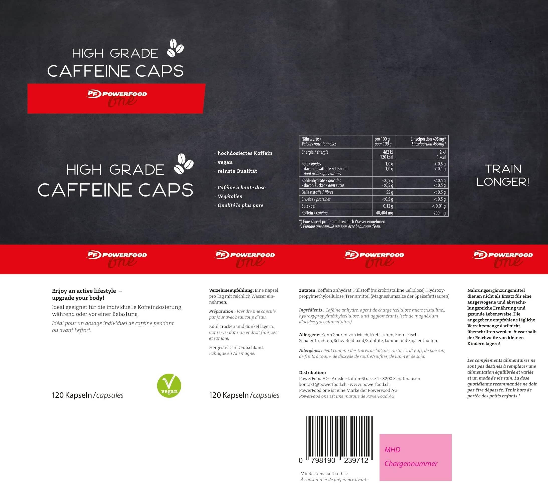 High Grade Caffeine 120caps Powerfood One 3/3