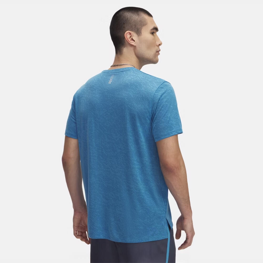 T-shirt à manches courtes UA Launch Camo Bleu éther pour homme 2/4