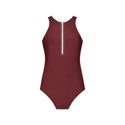 Premium Damen badeanzug mit Reißverschluss zum Schwimmen. Surfen. Kiten - Blau