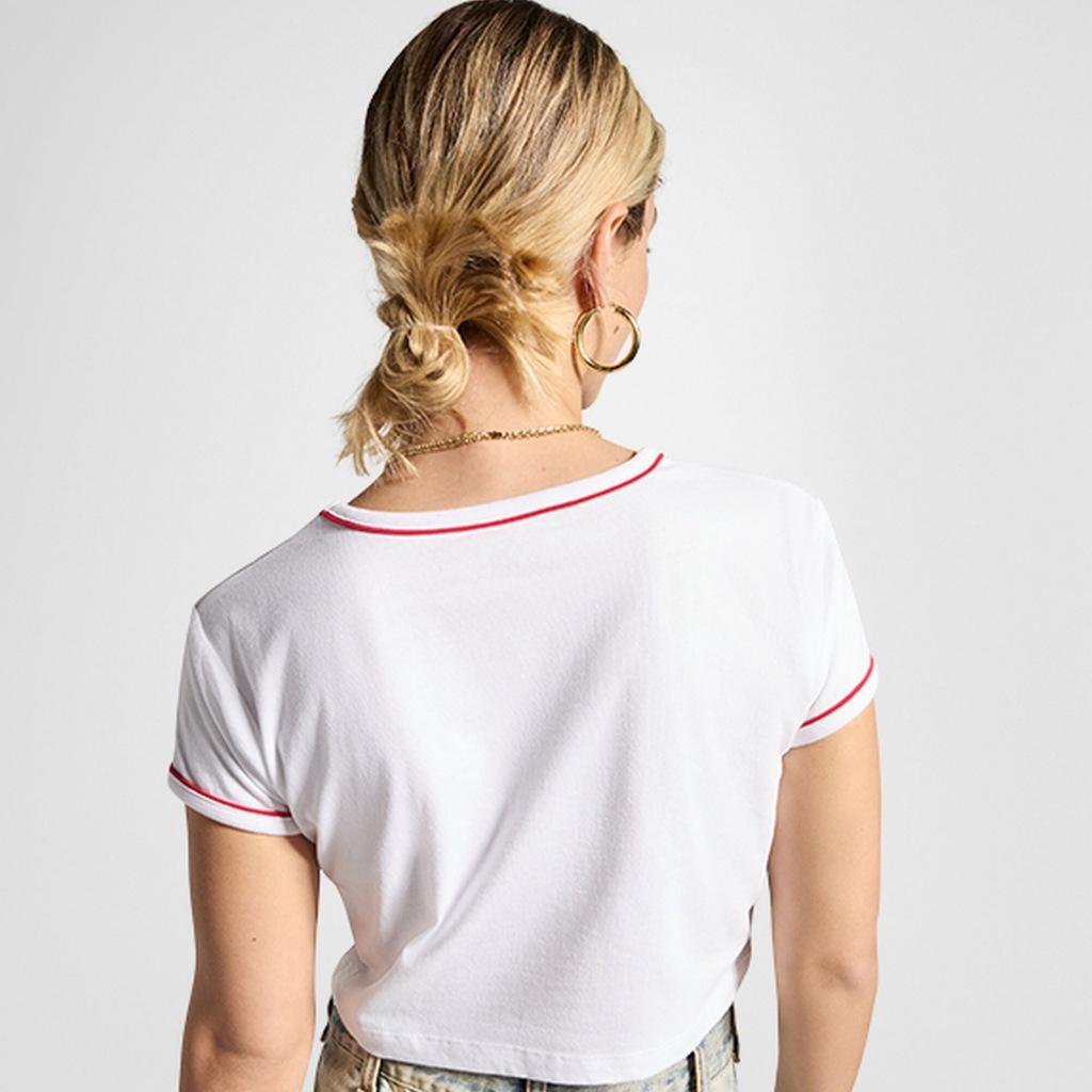 T-shirt Converse Model All Star Ringer Top Kleur Wit 2/5