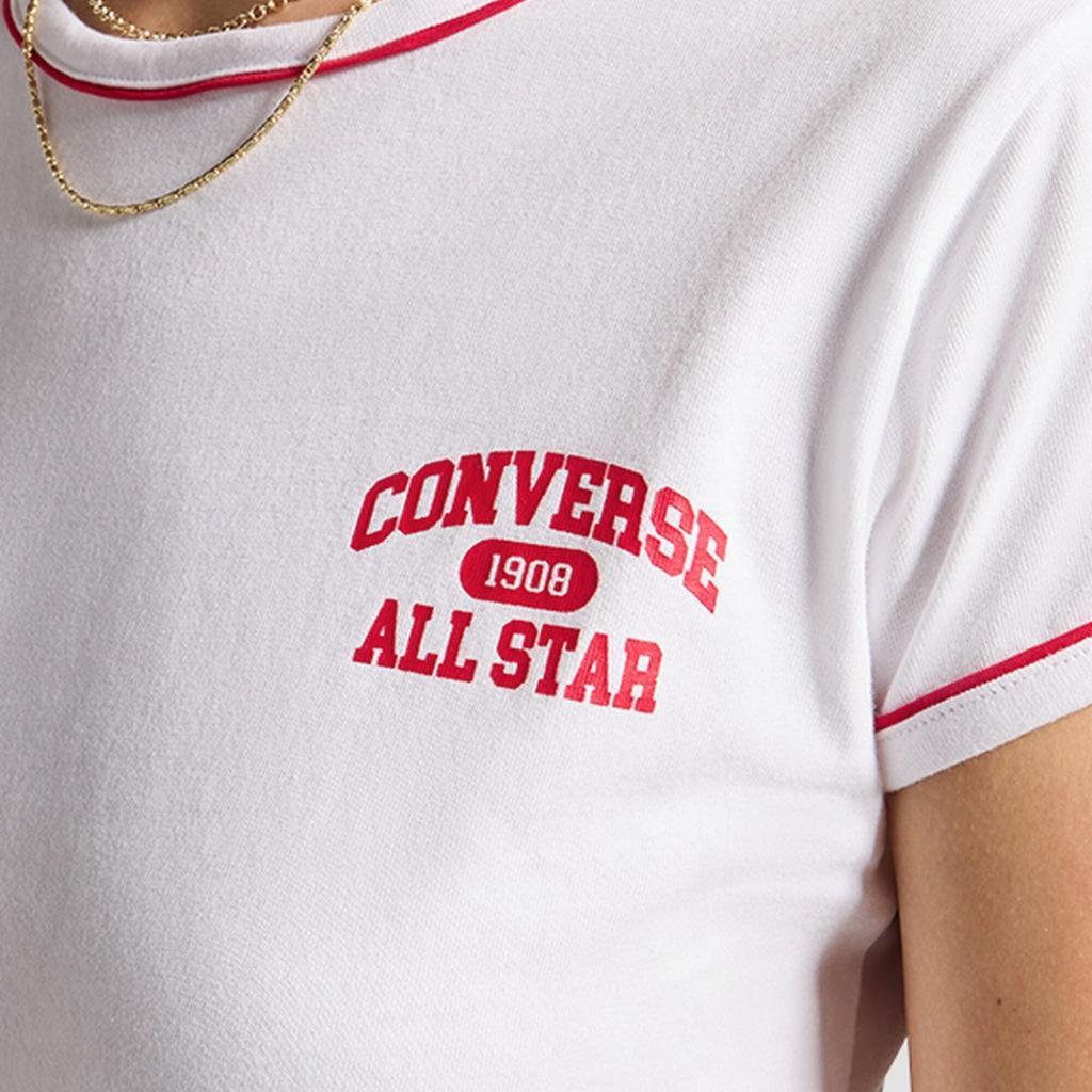 T-shirt Converse Model All Star Ringer Top Kleur Wit 3/5