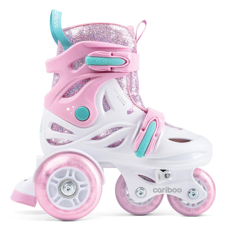 Cariboo Ballerina patines ajustables para niños, rosa-menta
