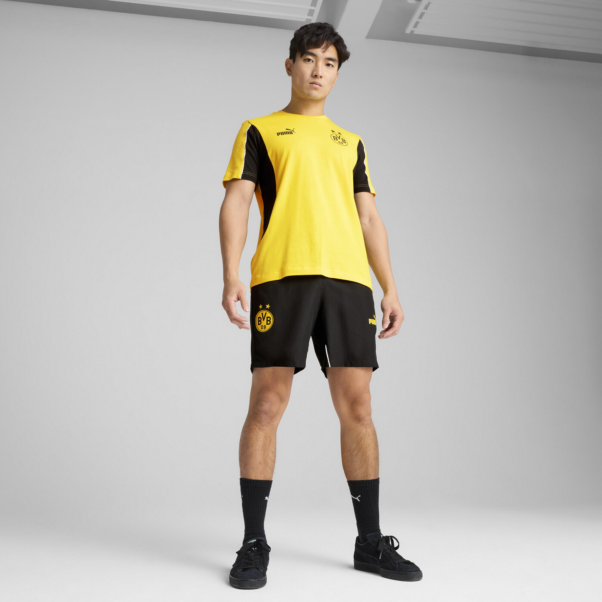 Shorts Borussia Dortmund FtblARCHIVE da uomo PUMA Black Faster Yellow 4/7