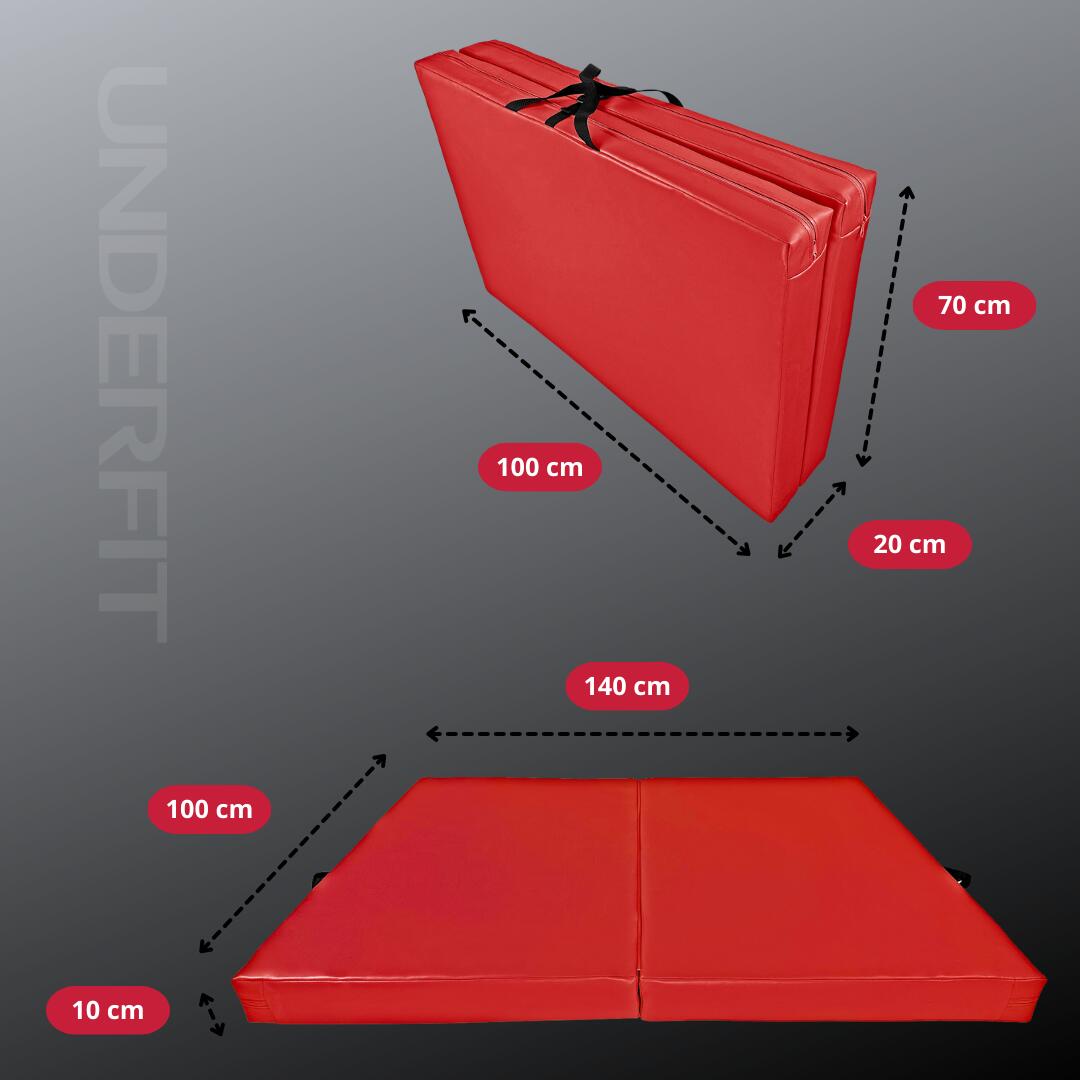 Materac asekuracyjny składany UNDERFIT 140 x 100 x 10 cm czerwony 7/7