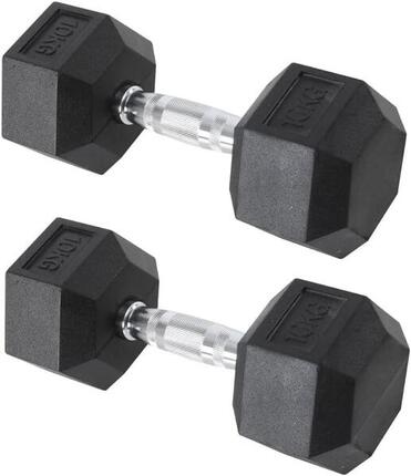 2 Professionelle Hexagon-Hanteln à 10 kg FF