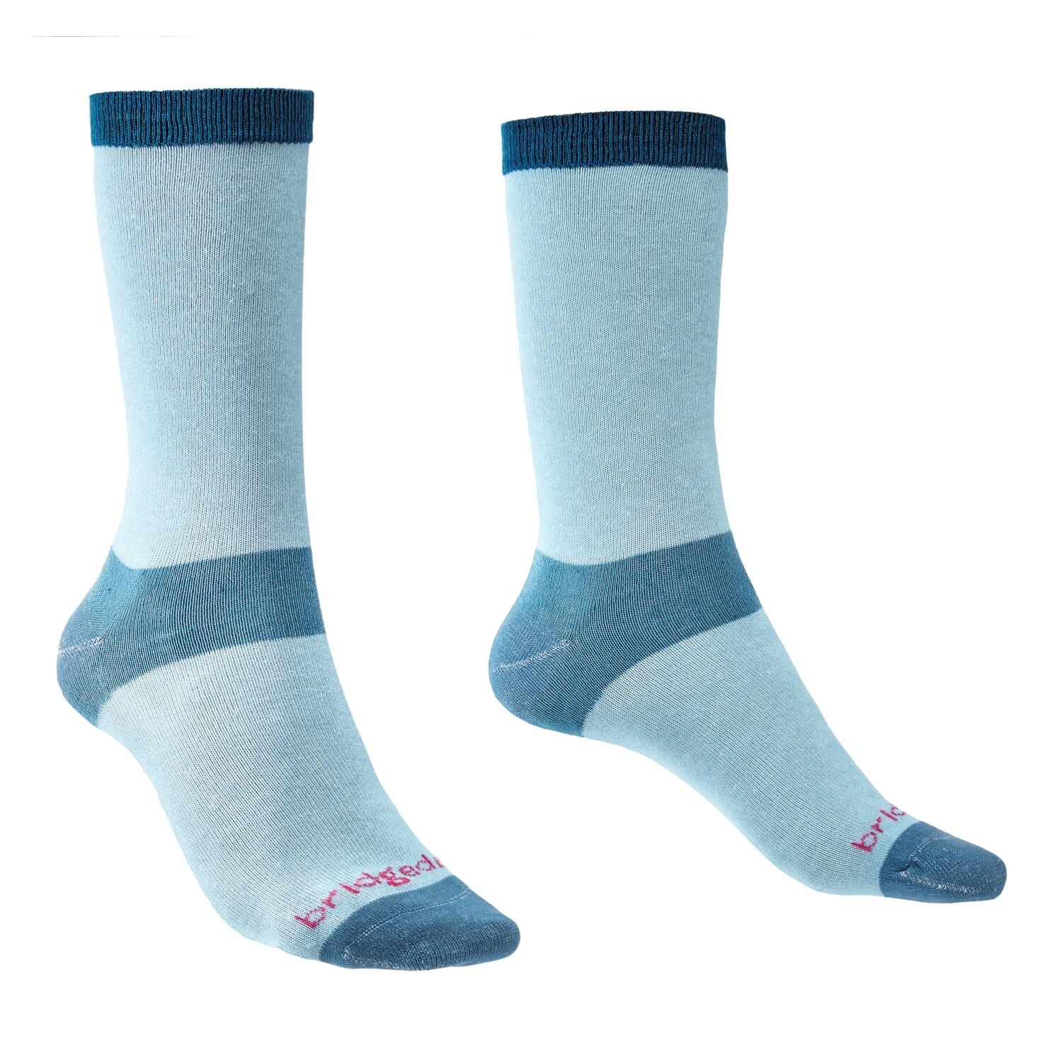 BRIDGEDALE Bridgedale Liner Coolmax Crew 2-pack - Lichtblauw/Donkerblauw - Dames, 2 paar