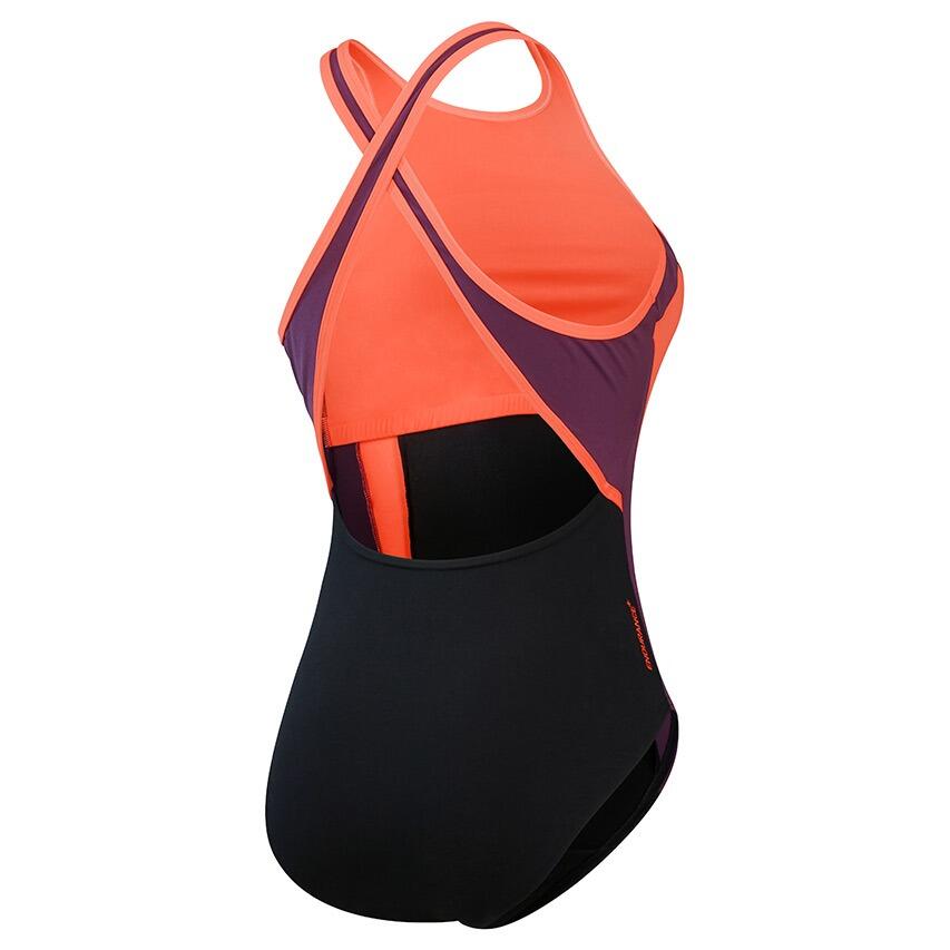 Costume Speedo Hohe Nek Splice Cross Back Nero/Rosso/Blu 3/6