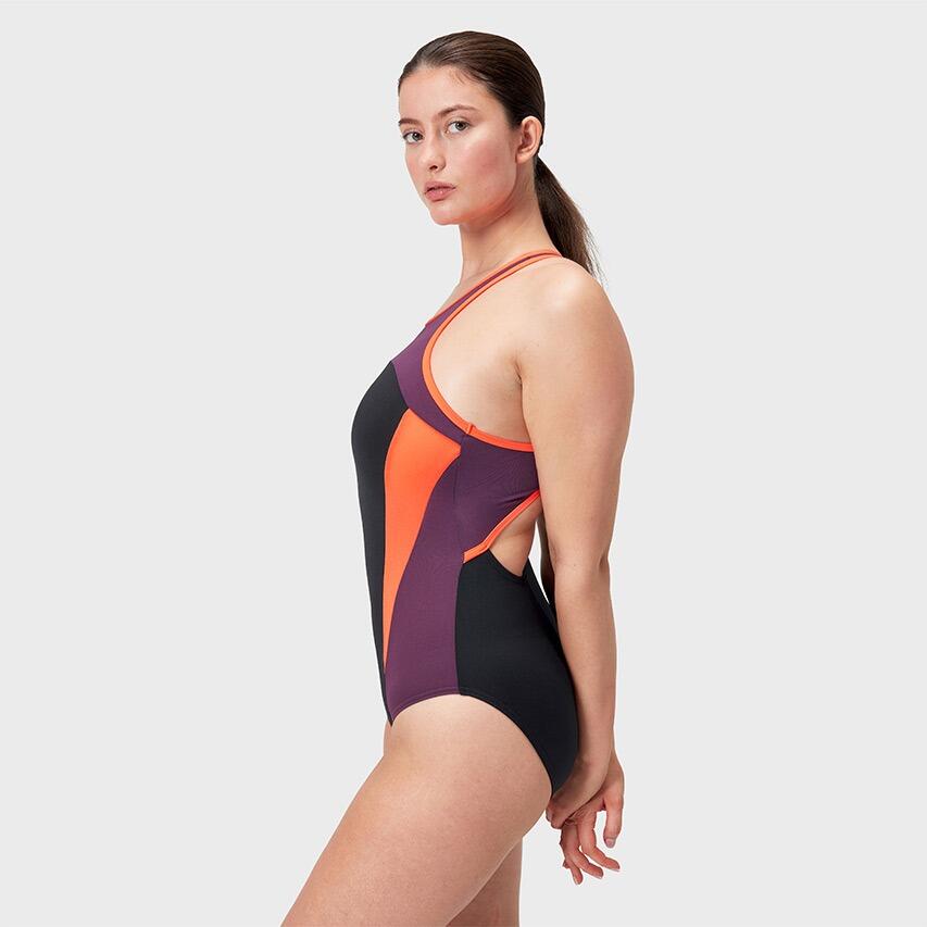 Costume Speedo Hohe Nek Splice Cross Back Nero/Rosso/Blu 5/6