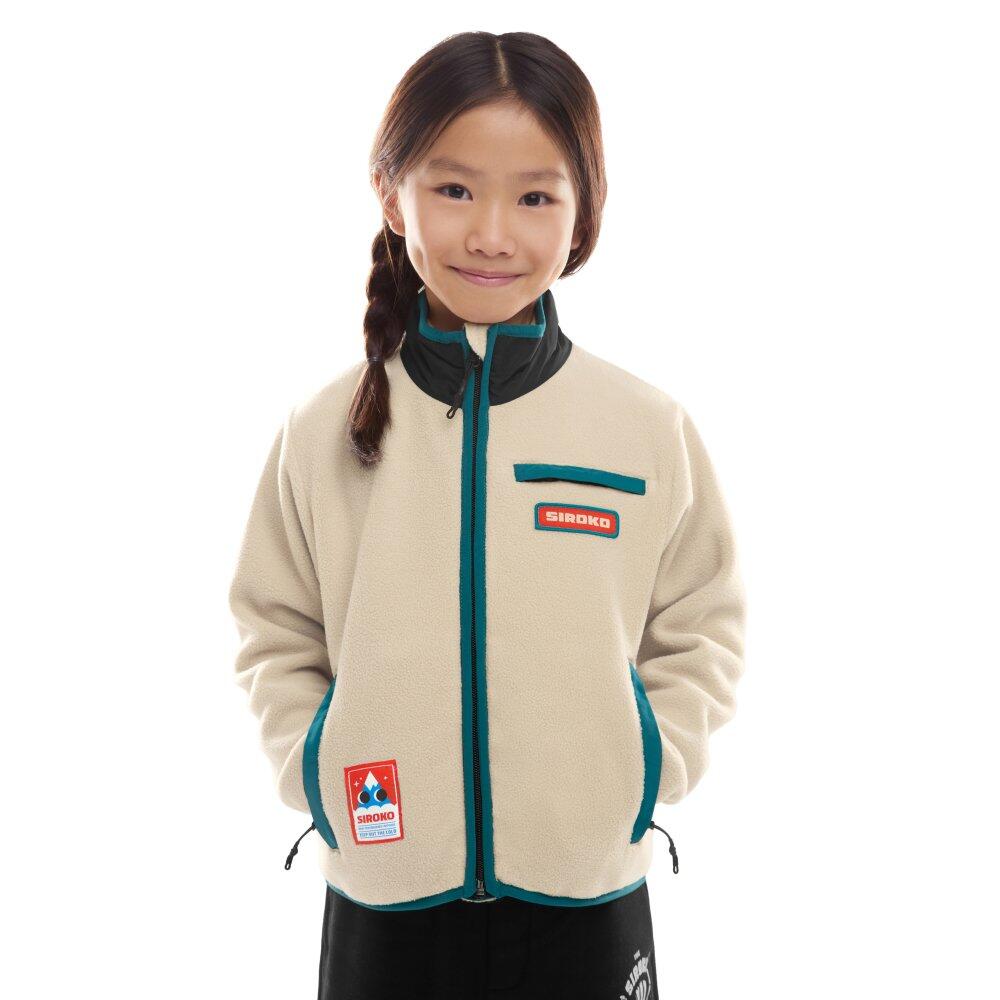 SIROKO Kinder Wintersport Fleecejacke für Mädchen Spy-G Beige