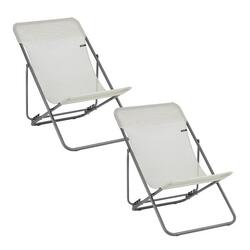 Lot de 2 Transats jardin pliants multi-positions - MAXI TRANSAT - Vert