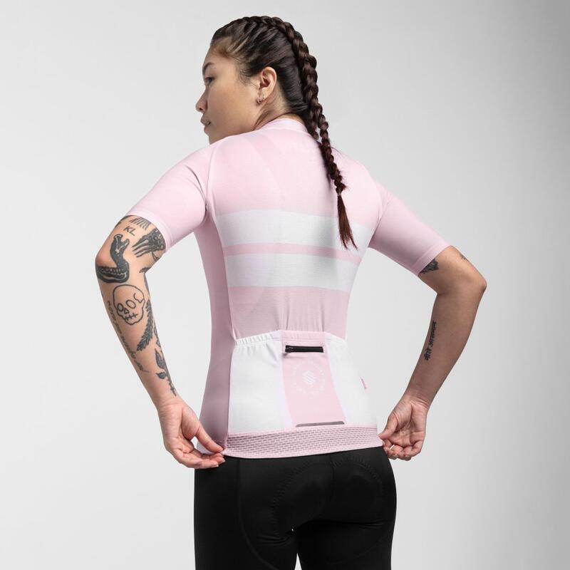 Maillot vélo manches courtes femme Cyclisme M2 Dalsnibba Rose Bonbon
