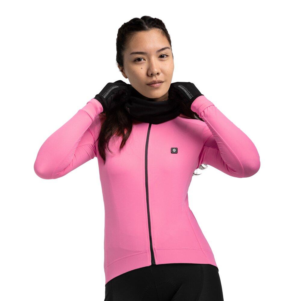 SIROKO Maglia da ciclismo termica da donna SRX M4 Queen Stage Rosa Bubblegum