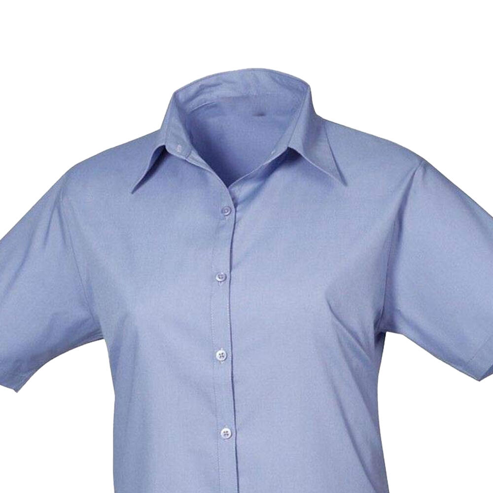 Bluse für kurzärmlig Damen Mittelblau 2/3