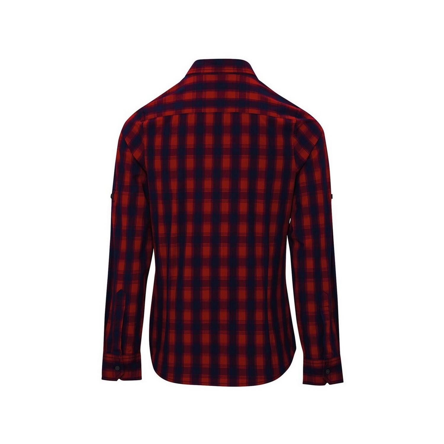 Womens/Ladies Mulligan Checked LongSleeved Shirt (Red/Navy) 2/4