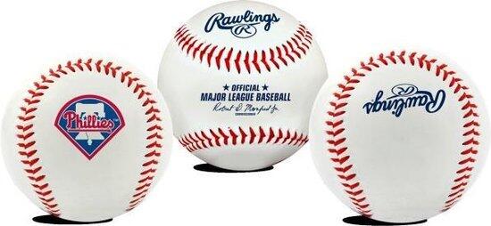 RAWLINGS Leder-Baseball mit MLB-Teamlogo – Offizielle Größe 9 Zoll – Phillies