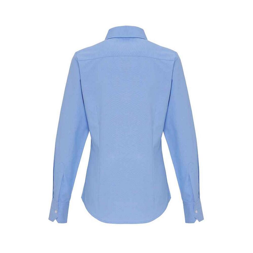 Womens/Ladies Striped Oxford LongSleeved Formal Shirt (Oxford Blue) 2/3