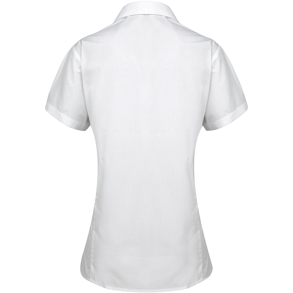 Womens/Ladies Supreme Heavy Poplin Short Sleeve Work Shirt (White) 2/4