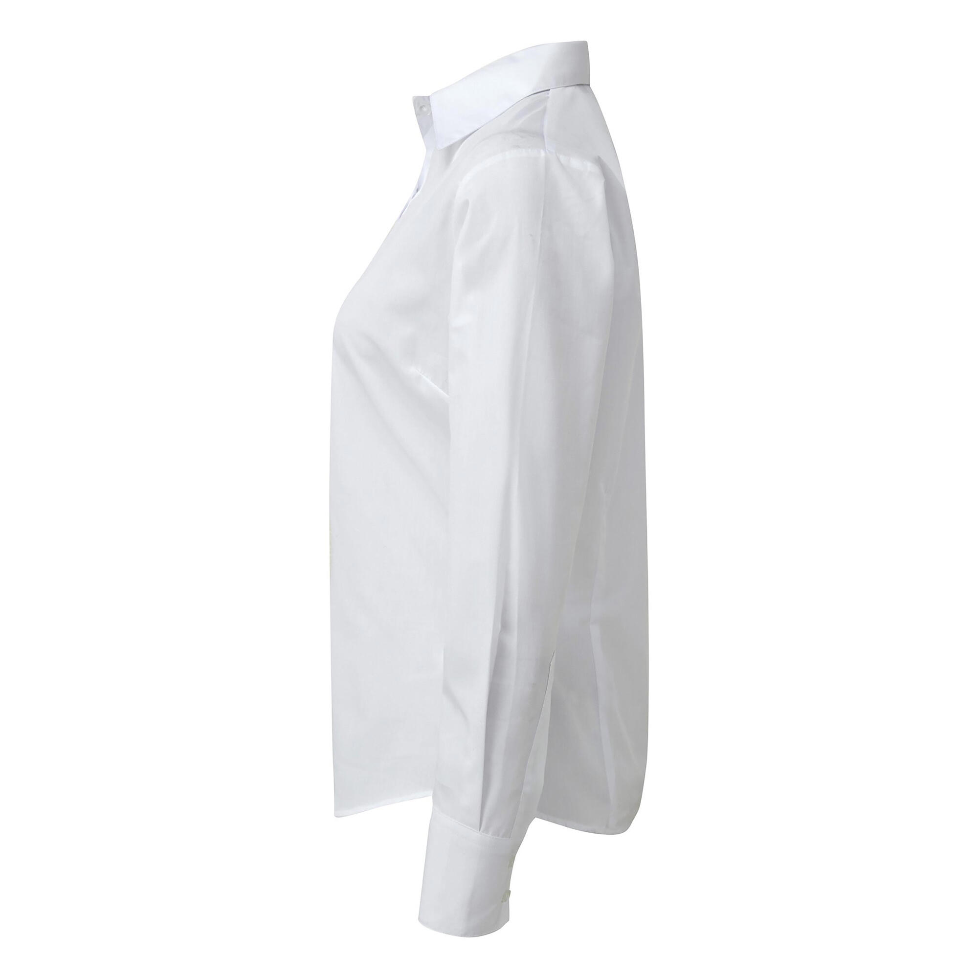 Womens/Ladies Poplin LongSleeved Shirt (White) 2/4