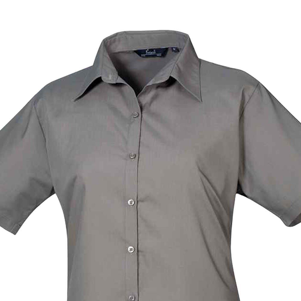 Bluse für kurzärmlig Damen Dunkelgrau 2/3